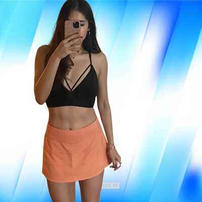 Lululemon Pace Rival Skirt Golden Apricot - Melon Peach Sz.4 Tall