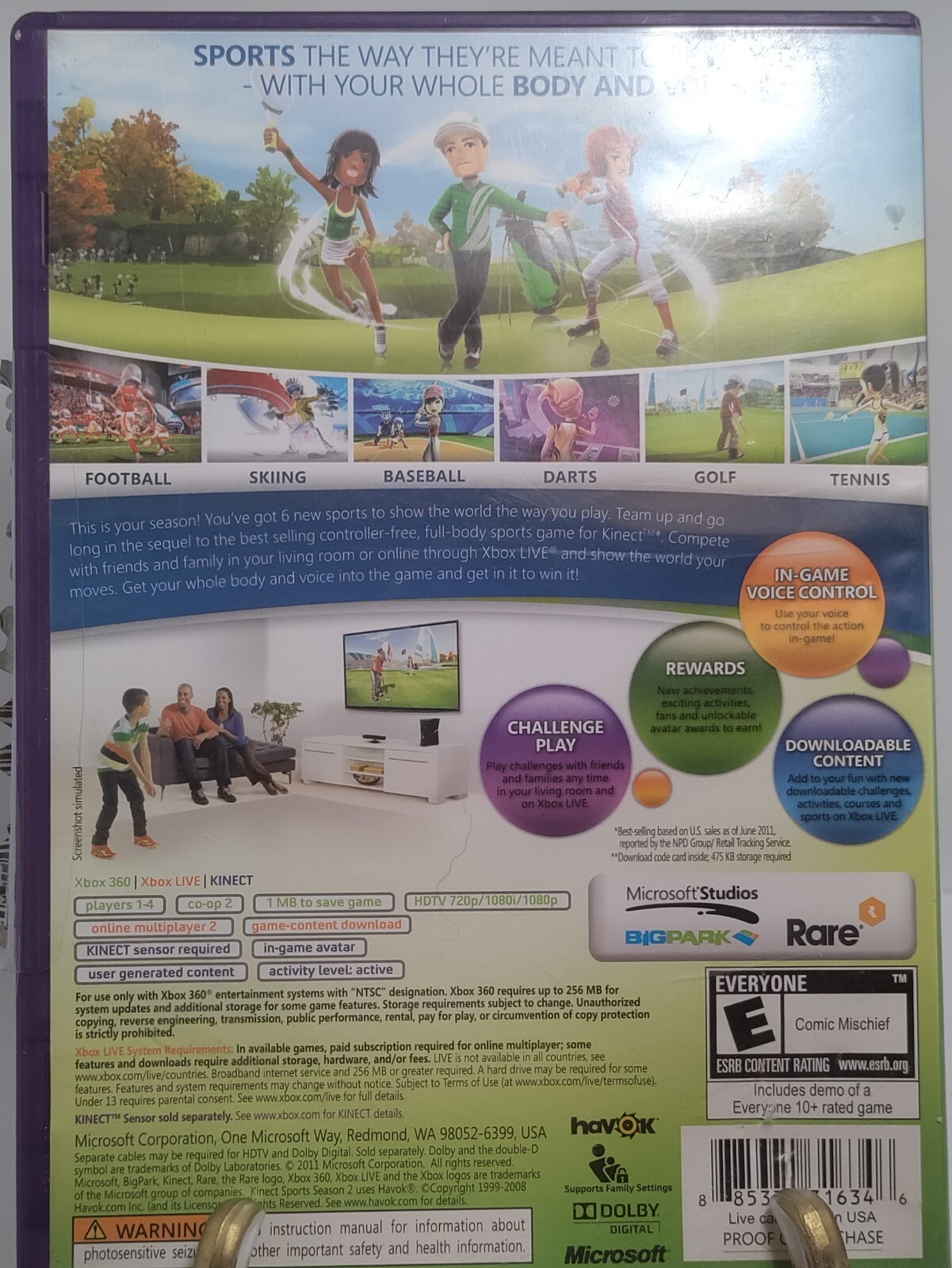 Kinect Sports: Season Two (Microsoft Xbox 360 Kinect, 2011 ...