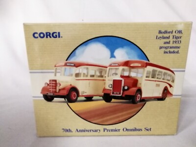 Corgi 97079 Bedford OB Leyland Tiger 70th Anniversary Premier Omnibus Set