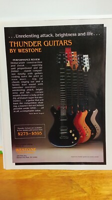 WESTONE THUNDER GUITARS 1983 GUITAR PRINT AD.  11 X 8.5  h3