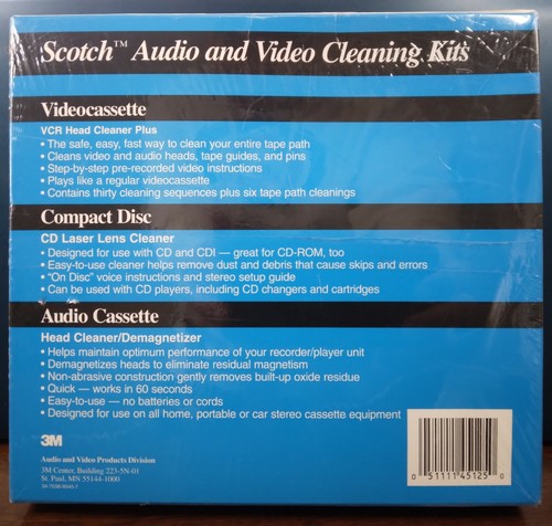 Scotch Home & Car Cleaning Kits For VCR, CD & Cassette Player BRAND NEW - Picture 2 of 2
