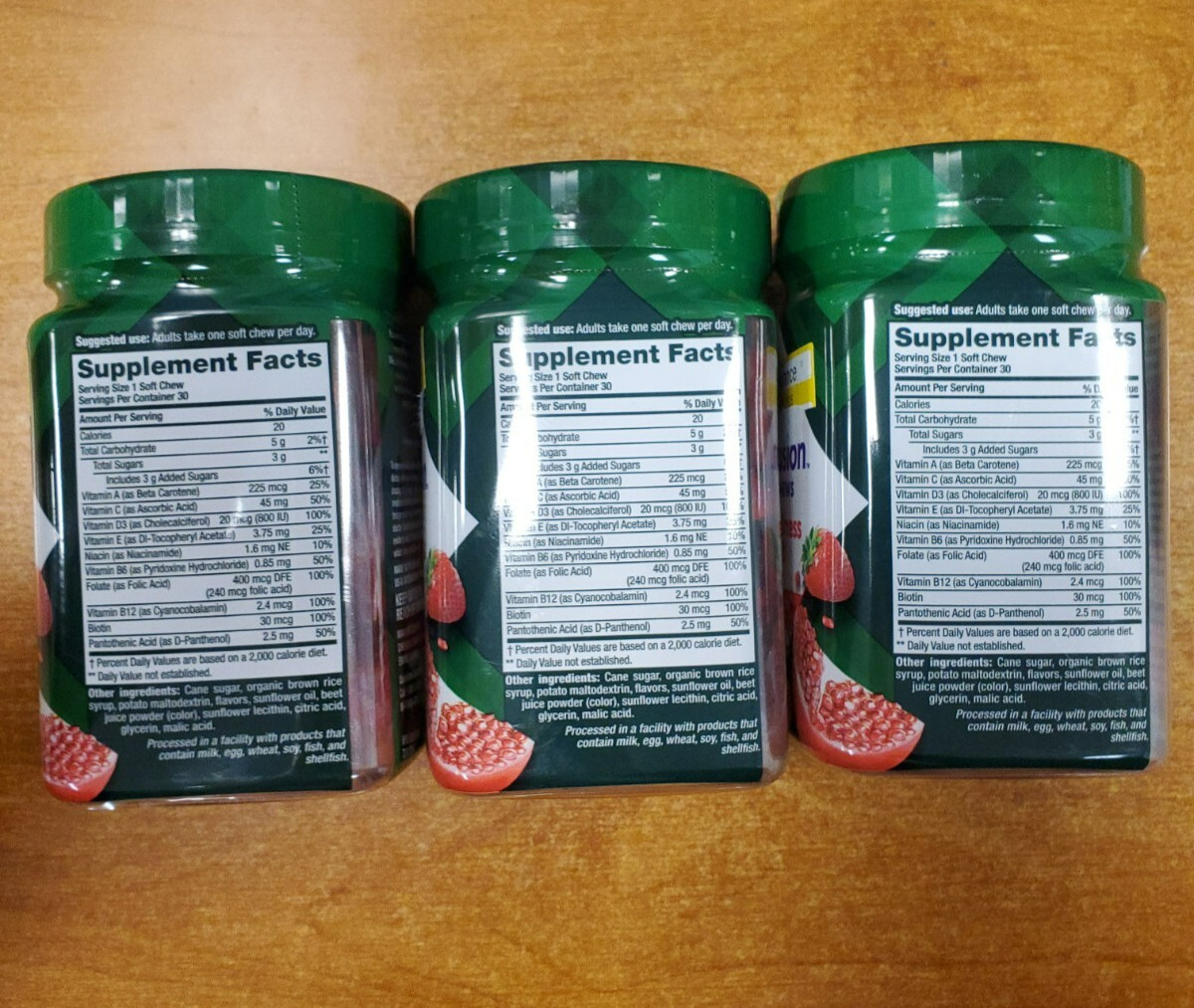 3Pk Vitafusion Soft Chews Daily Wellness Adults Multi Vit 30ct ea Exp 12/25 W3B