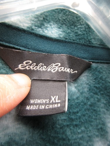 Eddie Bauer Sweater Women XL Green Fleece 1/4 Zip Pullover Tie Dye Teal Outdoor - 第 9/11 張圖片