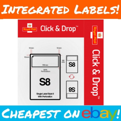 ROYAL MAIL CLICK & DROP S8 INTEGRATED LABELS 190mm x 100mm A4 Sheets Cheap UK | eBay