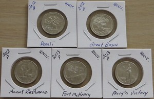 5-NP Quarters 7P1 2012Denali, 2013Great Basin, Rushmore, McHenry,Perry's Victory