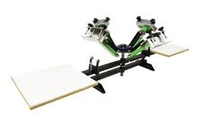Manual Screen Printing Press 4 X 2 - 4 color machine press 2 platens stations