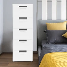 Modern Stackable Vertical Storage Tower w/5-drawer Storage Cabinet Organizer