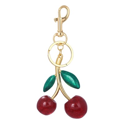 Kirschtaschen-Charm-Schlüsselanhänger, glitzernder roter Apfel-Anhänger, Schl