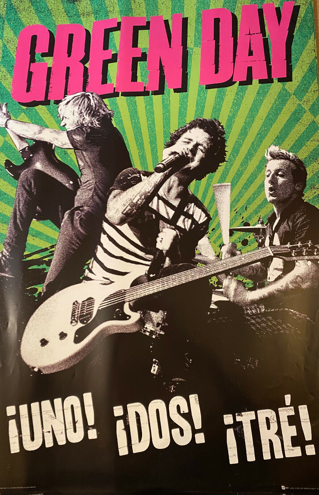 GREEN DAY,'UNO, DOS , TRE' AUTHENTIC LICENSED 2012 RARE POSTER