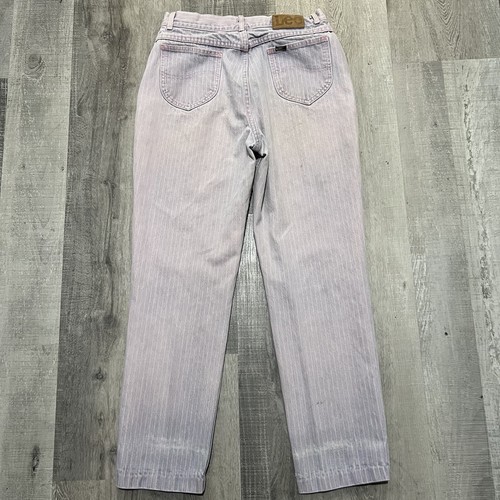 VTG Lee Riders Womans Sun Faded Pink/Purple Striped High Waisted 80s Mom Jeans - Picture 2 of 7