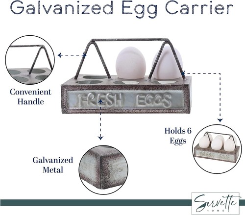 Metal 6 Egg Holder for Fresh Eggs - Picture 2 of 6