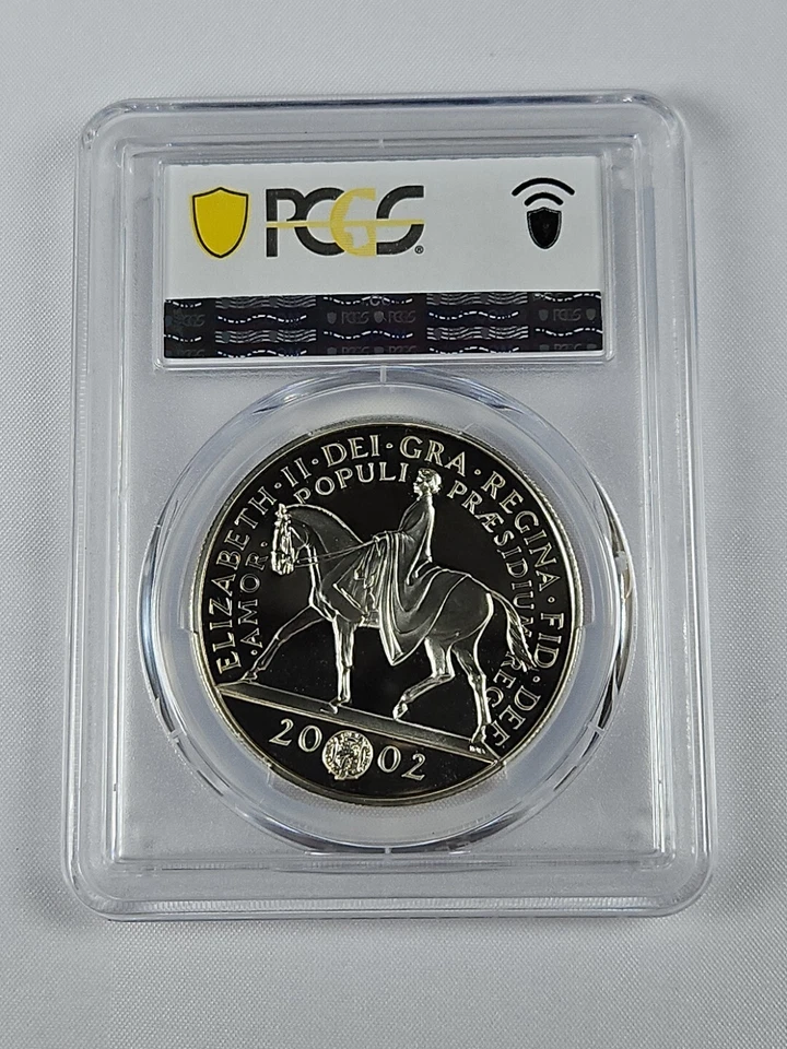 2002 Great Britain 5 Pounds Royal Golden Jubilee Queen on Horse - PCGS PR69DCAM - Image 4 of 4