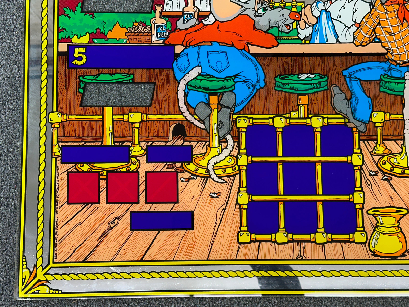 Williams Shuffle Inn Shuffle Alley Bowler Bowling Game Score Backglass