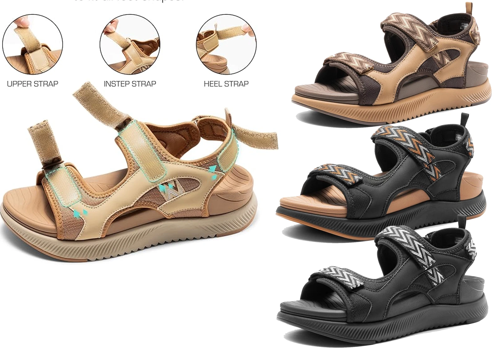 Women Walking Sandals Arch Support Orthopedic Recovery Hiking Sandals
Opens in a new window or tab