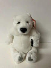 1999 Vintage Coca-Cola Polar Bear 7’’ Plush Stuffed Animal Holding Coke Bottle