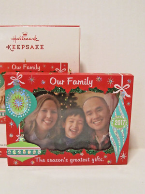 NEW Hallmark Ornament 2017 Our Family- Photo Holder