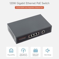 120W Gigabit Ethernet Poe Switch 10/100/1000M Port Adaptive Plug 4 Network Ports