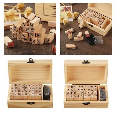 36 Teile/Set Holzkiste Mehrzweck Zahlen Alphabet Buchstaben