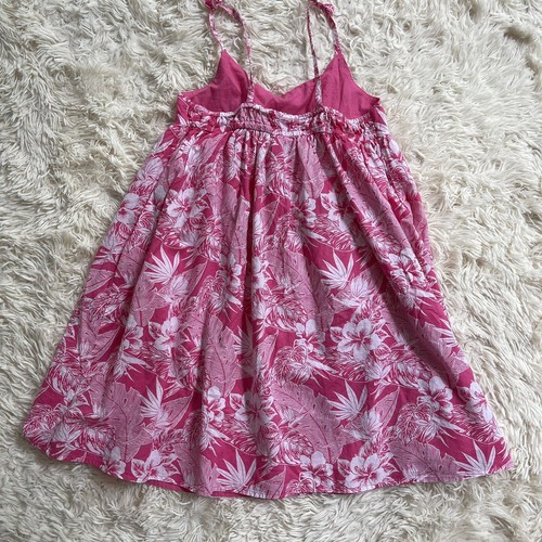 Janie and Jack TROPICAL PALM SUNDRESS straps cotton white pink knee length SZ 12 - Picture 9 of 10