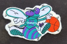 VINTAGE CHARLOTTE HORNETS NBA BASKETBALL COLLECTIBLE PATCH 3" X 5" SEW ON