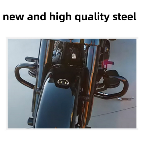 PROTECTOR MOTOR DELANTERO BARRA DE CHOQUE CARRETERA PARA HARLEY ROAD KING STREET GLIDE 2014-UP - Imagen 12 de 12