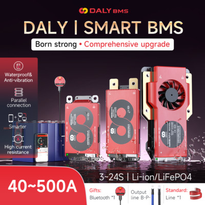 DALY Smart BMS 3S to 24S 40-500A Li-ion LiFePO4 K M S Board For Lithium Battery