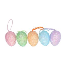 Gisela Graham Set of Five Sparkly Easter Egg Twig Tree Home Decorations 