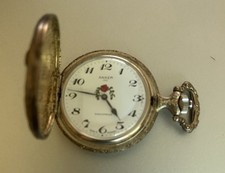Versilberte Vintage Taschenuhr Anker 100 Spri...