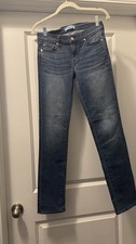 7 FOR ALL MANKIND Women  s Jeans B Air High Waisted Ankle Skinny Dark Blue Sz 27