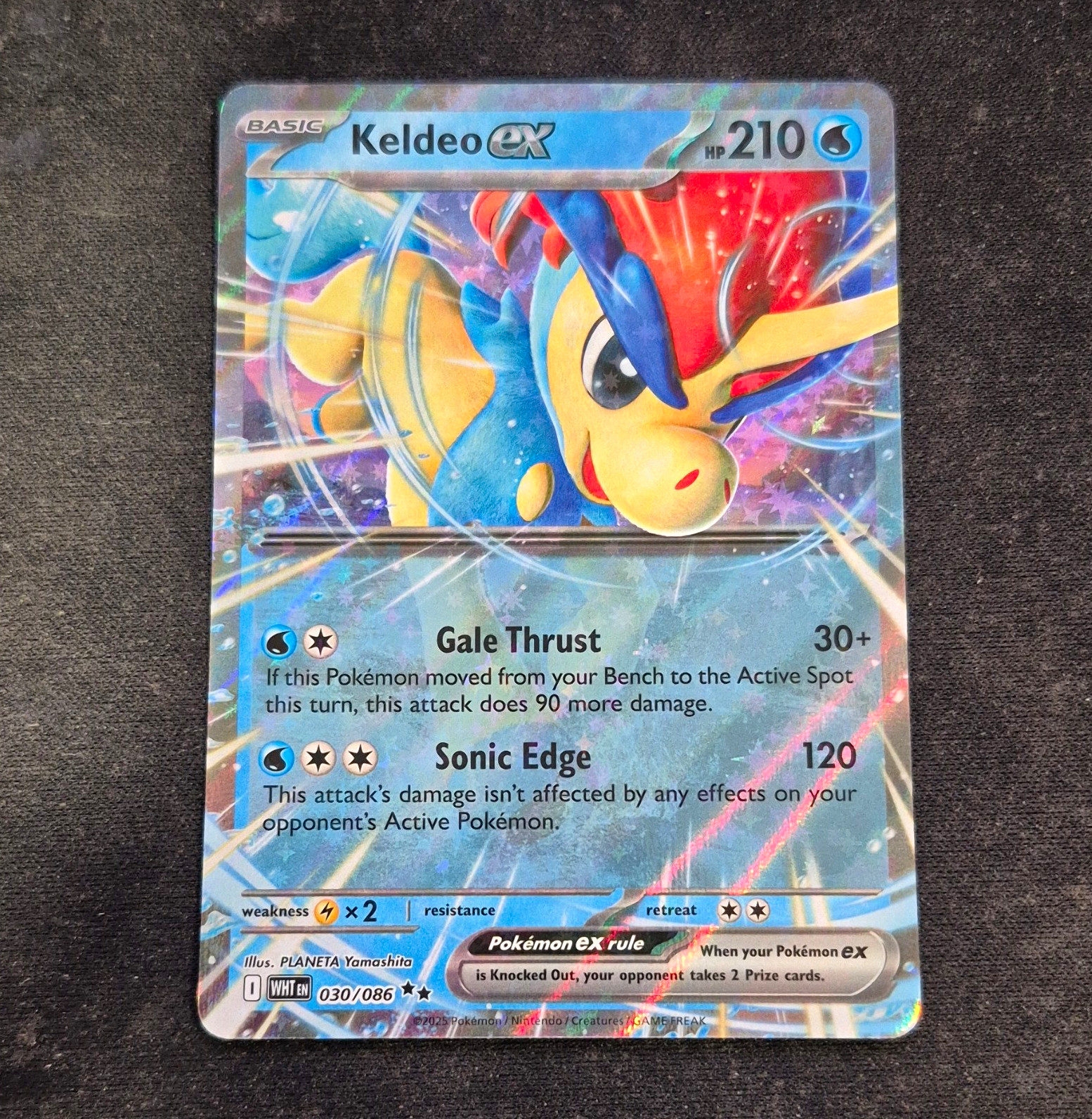 Nintendo Keldeo EX 030/086 WHI EN Holo Rare Basic HP 210 Pokemon TCG