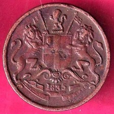 EAST INDIA COMPANY 1/12 ANNA 1835 RARE COIN #O17