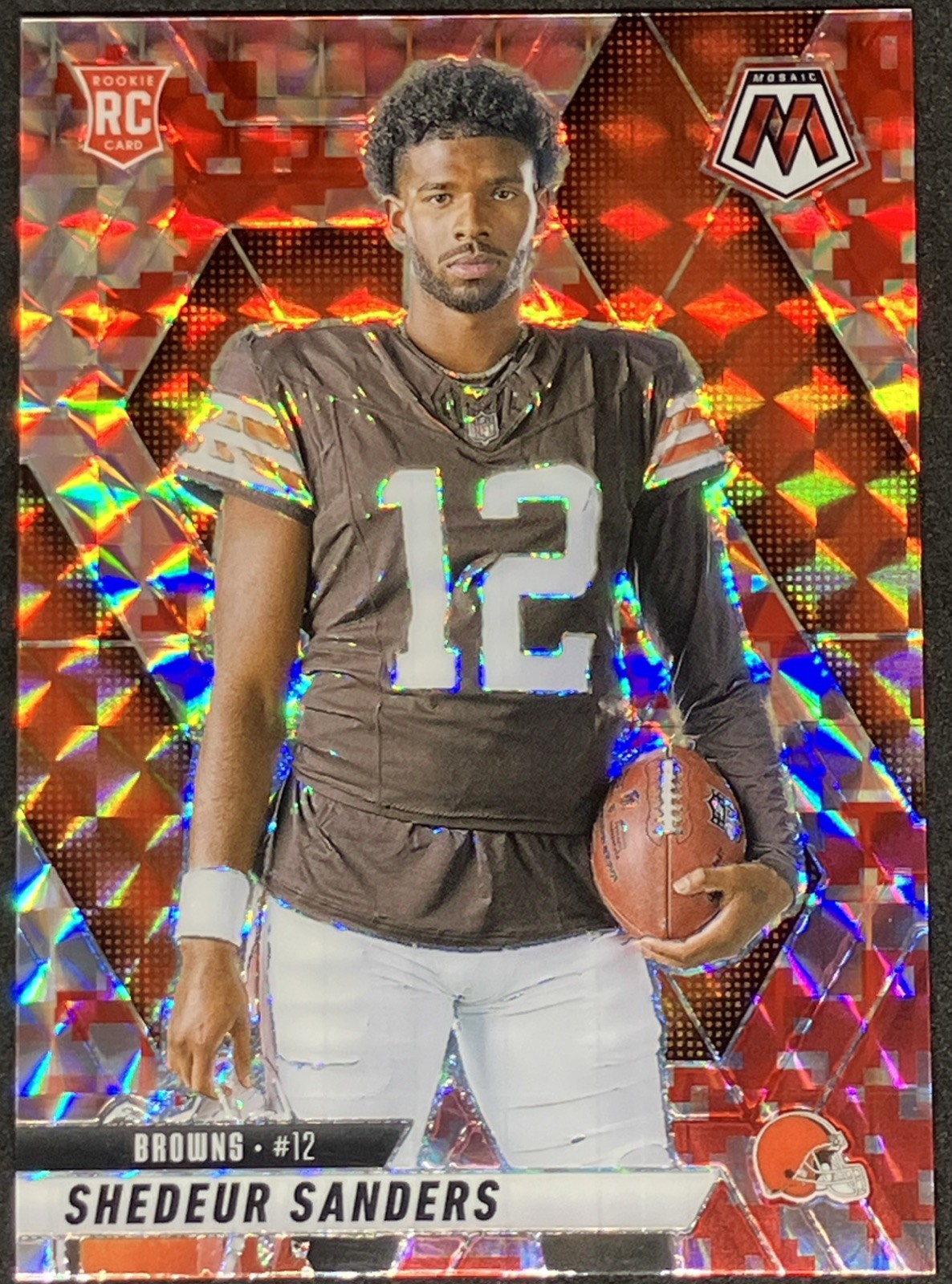 Shedeur Sanders 2025 Panini Mosaic #290 Mosaic Camo Red Variation RC