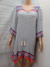 Kori Boutique Hippie/Bohemian Peasant Flowy Tunic Blouse M Tassels