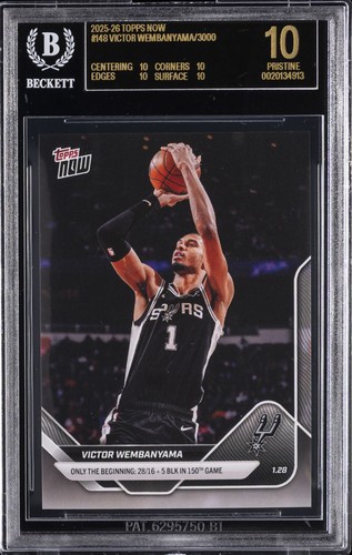 2025-26 TOPPS NOW #148 VICTOR WEMBANYAMA BGS 10 BLACK LABEL