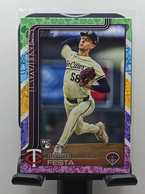 2025 Topps Series 1  178 David Festa RC Easter PASTEL Parallel Minnesota Twins