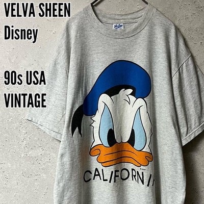Disney Vintage Donald Duck T-Shirt 90s USA Made Big Logo Grau L