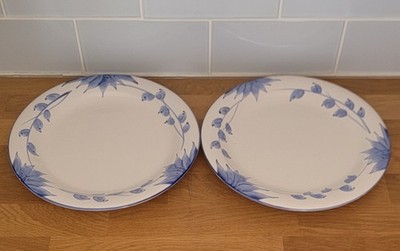 Casa Classica 1994 Alyse Newcor Blue and White Floral 10.5'' Dinner Plates
