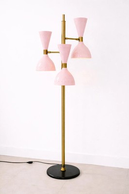 Modern Vintage Mid Century Stilnovo Style Brass Sputnik Diabolo Floor Lamp