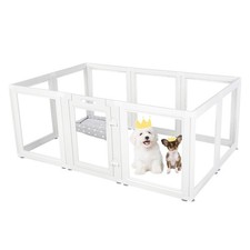 Clear Acrylic Plastic Dog Playpen - Clear Dog Play Pen - Easy Assemble Acryli...