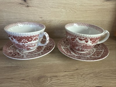 Kaffeetasse Unterteller Olde British Anchor Country Castles England 2Set