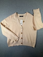 LILLUSORY Women's Oversized Ribbed Button Front V-Neck Cardigan Sweater