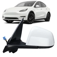 Power Mirror For Tesla 2020-23 2024 Model Y 13Pin White Driver Left Side Heated