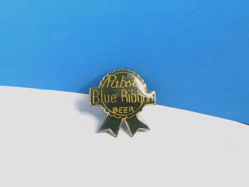Pabst Blue Ribbon Beer PBR Vintage 70s Enamel Lapel Pin Hat Tack