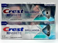 Crest 3D White Brilliance Toothpaste, Blast Large Size 4.6 OZ EXP 02/28 Lot of 2