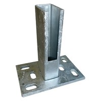 Bodenplatte FüR Zaunpfosten 60 X 40Mm Feuerverzinkt Doppelstabmatte