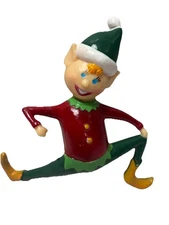 Vintage Christmas Sitting Elf Figurine-1981 Sun Hill Industries - Plastic 