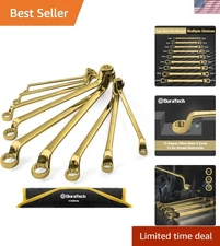 Offset Box Wrench Set, Metric, 9-Piece, 6-23mm, 75-Degree, CR-V Steel, Titani...