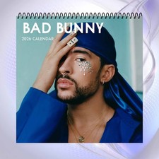 Bad Bunny 2026 Wall Calendar, Stylish Music Star Photo Collection