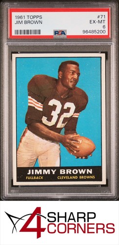 1961 TOPPS #71 JIM JIMMY BROWN BROWNS HOF PSA 6