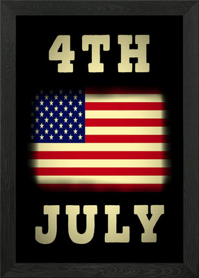 Amerika Flagge 4. Juli gerahmtes Wandbild Poster Leinwanddruck Bild